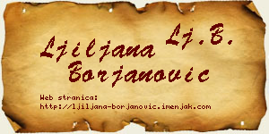 Ljiljana Borjanović vizit kartica
